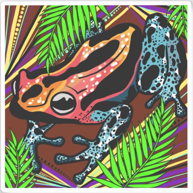 Pegatina de vinilo de rana (Anverso)