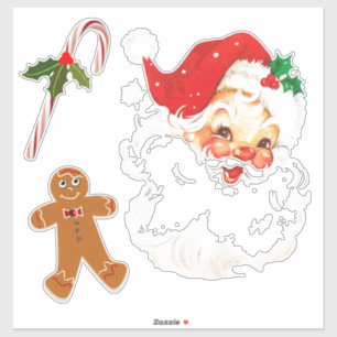 Pegatina de vinilo de Santa Claus de Navidad corta