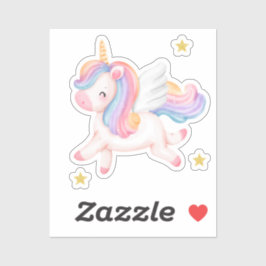 Pegatina de vinilo de unicornio de cumpleaños con