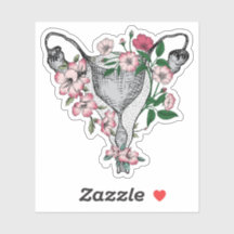 Pegatina de Vinilo de Uterus Floral