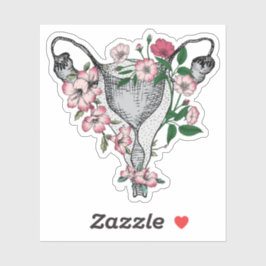 Pegatina de Vinilo de Uterus Floral