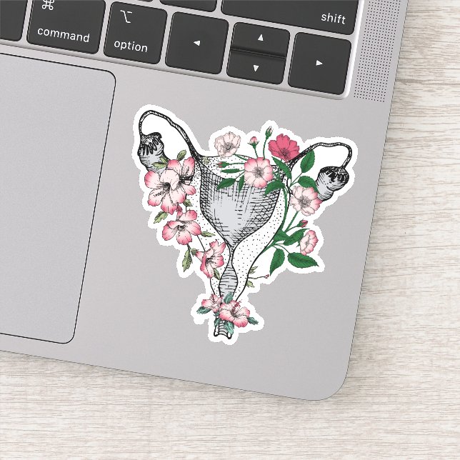 Pegatina de Vinilo de Uterus Floral (Detalle)