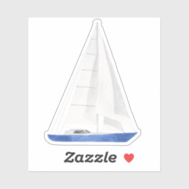 Pegatina de vinilo de yate azul de barco de vela