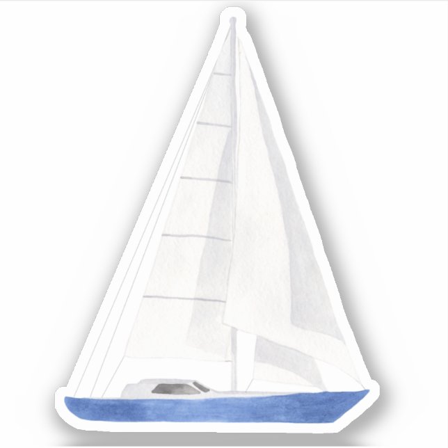 Pegatina de vinilo de yate azul de barco de vela (Anverso)