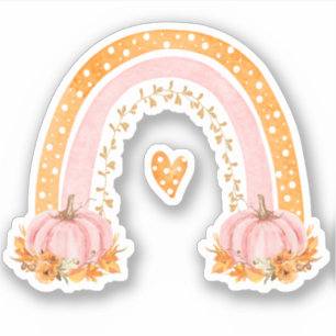 Pegatina de vinilo del arcoiris y calabazas de oto