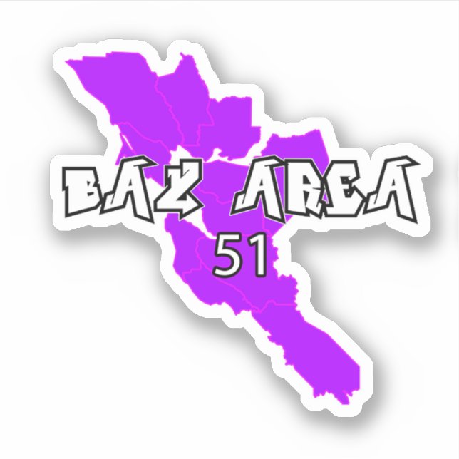 Pegatina de vinilo del área de la bahía 51 (Anverso)