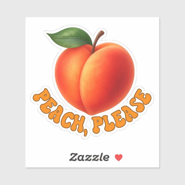 Pegatina de vinilo divertida de Peach Please (Hoja)