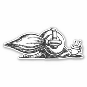 Pegatina de vinilo en blanco y negro de Caracol Co
