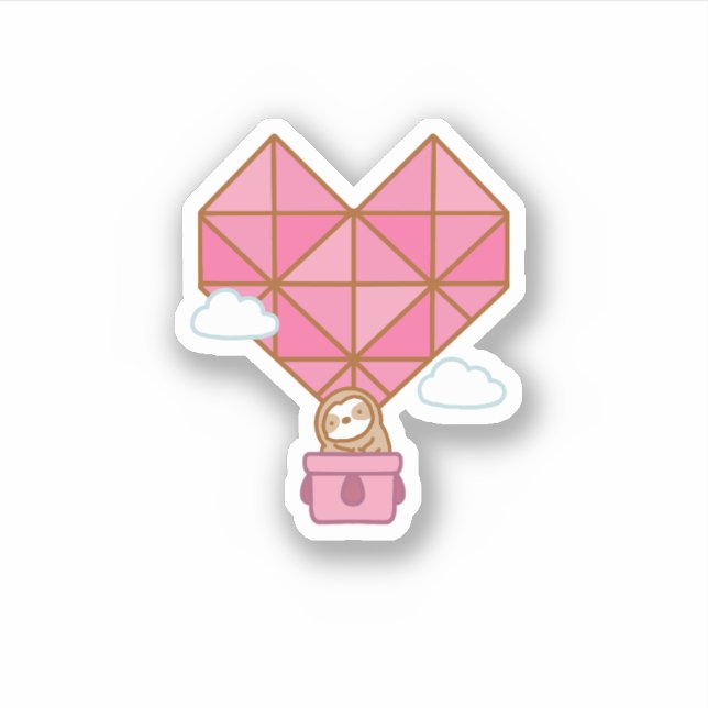 Pegatina de Vinilo en globo aerostático de corazón (Anverso)