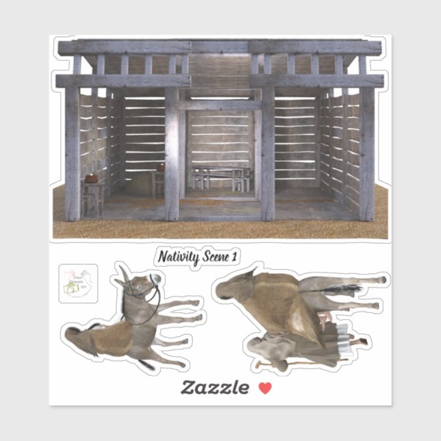 Pegatina de vinilo extraíble de la escena de la na (Hoja)