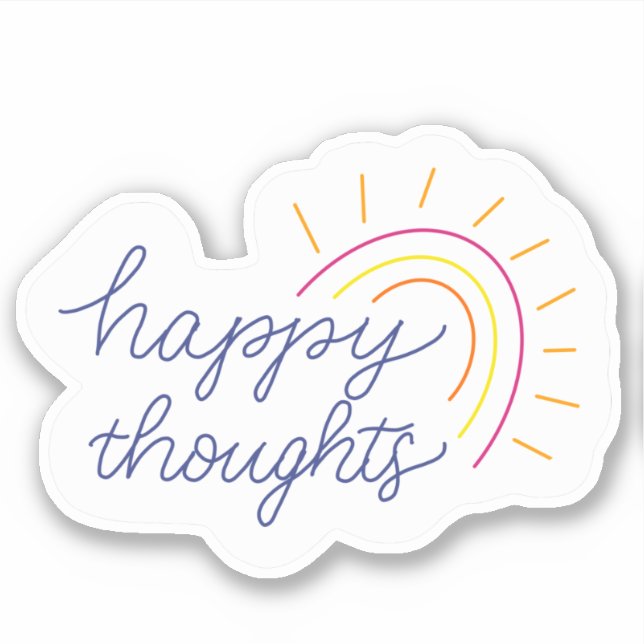 Pegatina de vinilo feliz (Anverso)