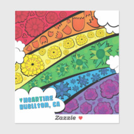 Pegatina de vinilo - Flores arcoiris - Buellton.Ar