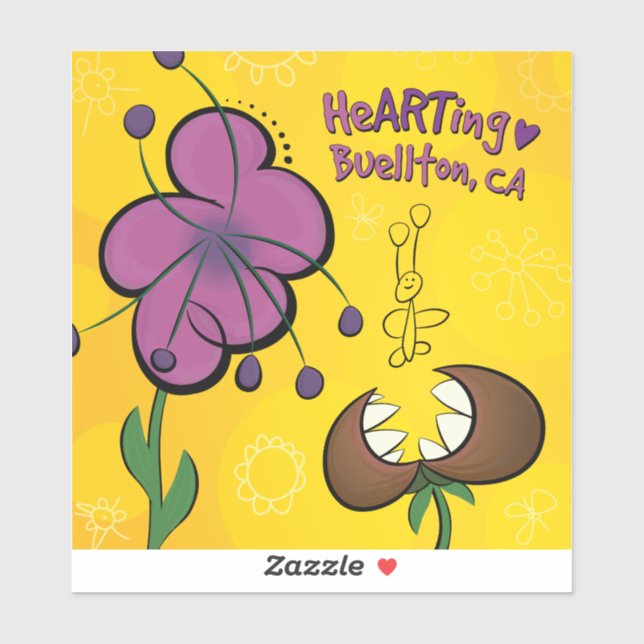 Pegatina de vinilo - Flores Snackin - Buellton.Art (Hoja)