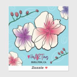 Pegatina de vinilo - Flores y vides - Buellton.Art