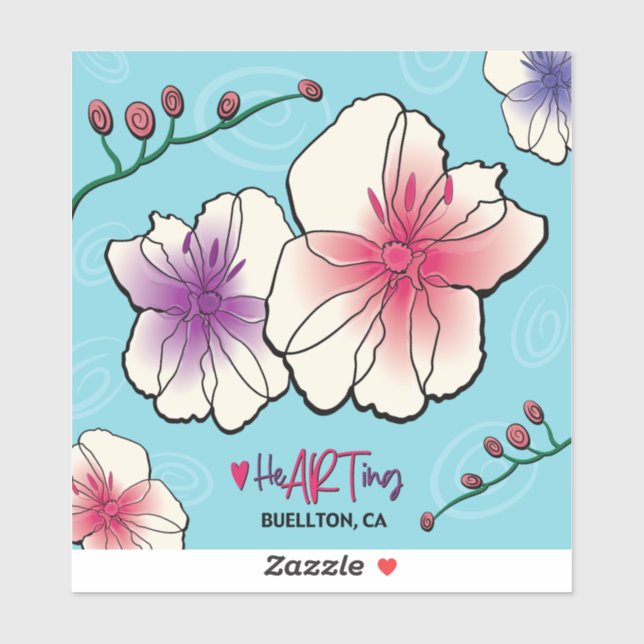 Pegatina de vinilo - Flores y vides - Buellton.Art (Hoja)