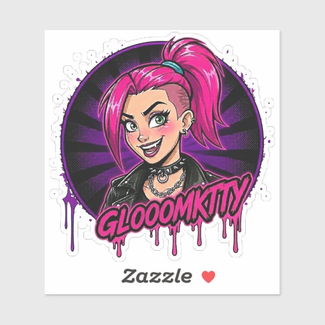 Pegatina de vinilo Gloomkitty (Hoja)