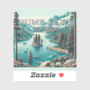 Pegatina de vinilo Hume Lake California de 3 pulga