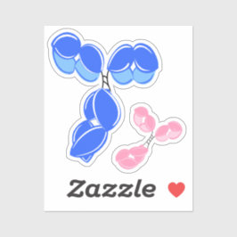 Pegatina de vinilo - IgG azul (anticuerpo) con bon