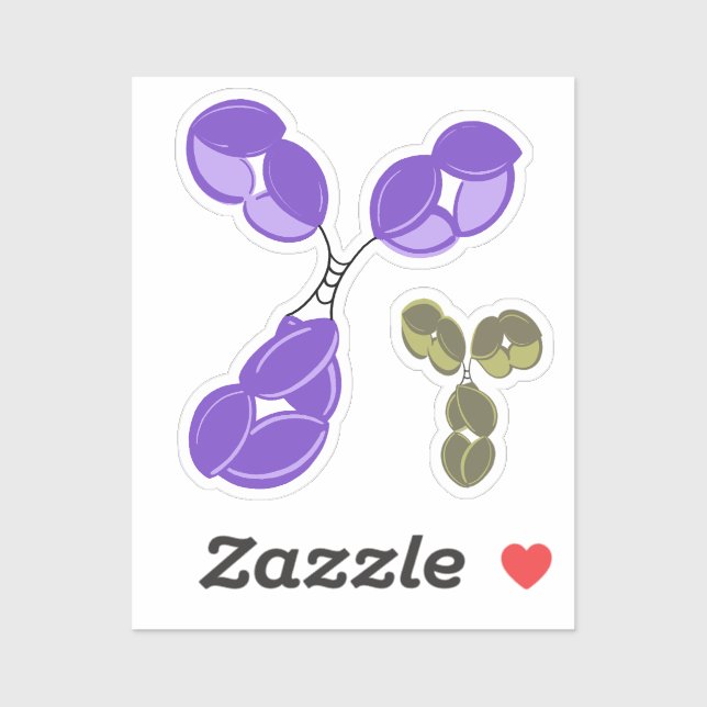 Pegatina de vinilo - IgG púrpura (anticuerpo) con  (Hoja)