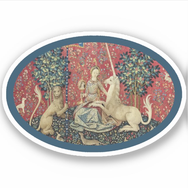 Pegatina de vinilo Lady and Unicorn (Sight) (Anverso)
