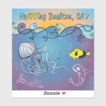 Pegatina de vinilo - Olas de gelatina - Buellton.A