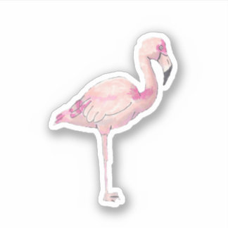 Pegatina de vinilo pequeño Flamingo