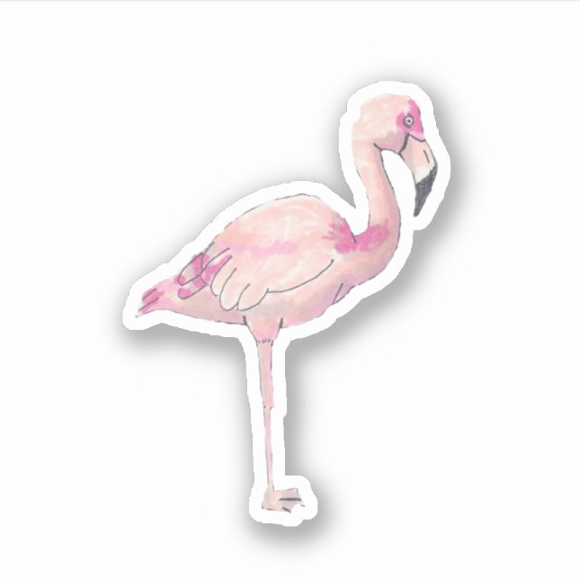 Pegatina de vinilo pequeño Flamingo (Anverso)
