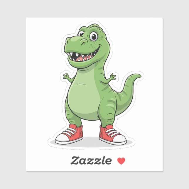 Pegatina de vinilo personalizada de dinosaurio div (Hoja)