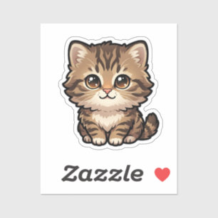 Pegatina de vinilo personalizada de gatito atigrad