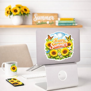 Pegatina de vinilo personalizada de girasol