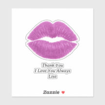 Pegatina de vinilo personalizada de labios morados