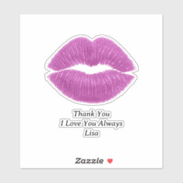 Pegatina de vinilo personalizada de labios morados