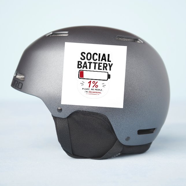 Pegatina de vinilo personalizada pequeña de Baterí (Lado del casco)