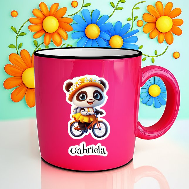 Pegatina de vinilo personalizado del oso en bicicl (Subido por el creador)