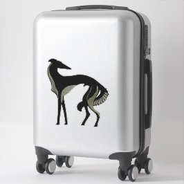 Pegatina de vinilo recortada Art Déco Borzoi