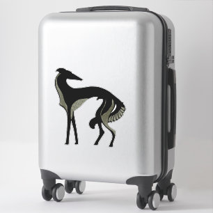 Pegatina de vinilo recortada Art Déco Borzoi