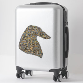 Pegatina de vinilo recortada con perfil de Borzoi