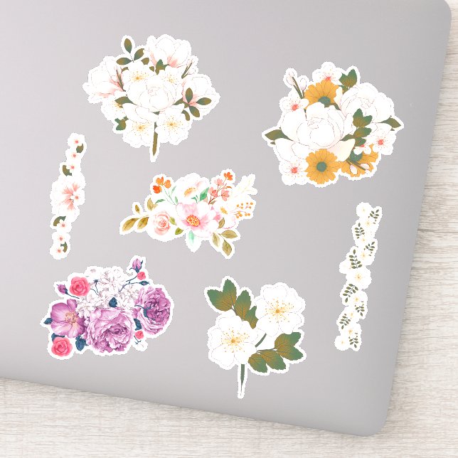 Pegatina de vinilo recortada personalizada de ramo (Detalle)