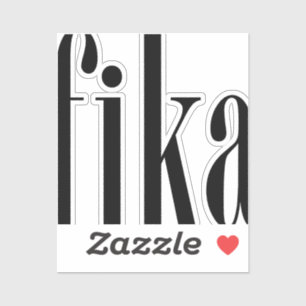 Pegatina de vinilo rectangular de Fika