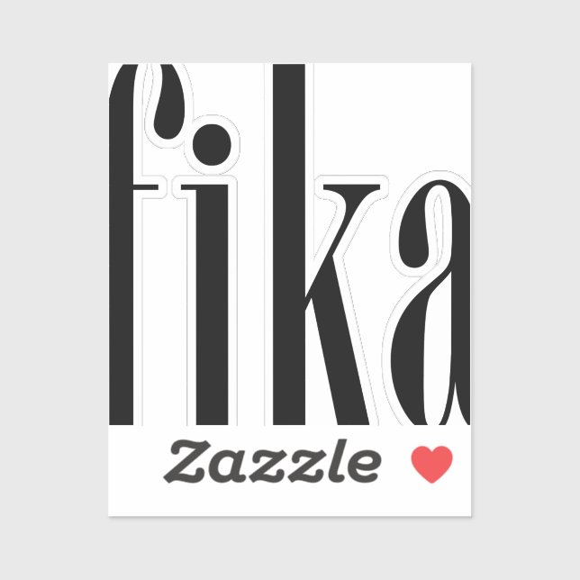 Pegatina de vinilo rectangular de Fika (Hoja)