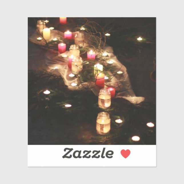 Pegatina de Vinilo Rústico a la Luz de las Velas - (Hoja)