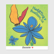 Pegatina de vinilo -Violet(te) y mariposa-Buellton