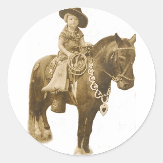 Pegatina DE VINTAGE COWGIRL (Anverso)