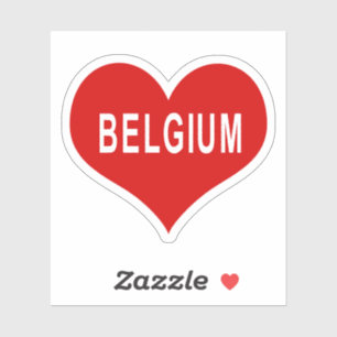 Pegatina de Vinyl BÉLGICA Red Love Heart