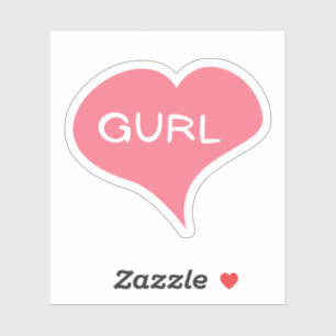 Pegatina de Vinyl de GURL Pink Love Heart