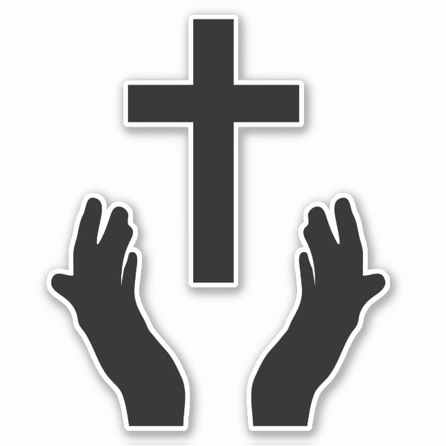 Pegatina de Vinyl de manos rezando (Anverso)