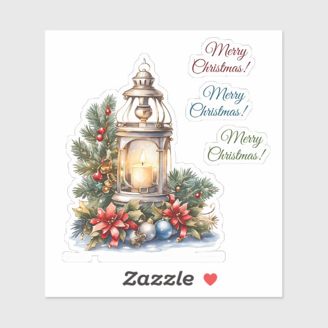 Pegatina de Vinyl de Navidad de Feliz (Hoja)