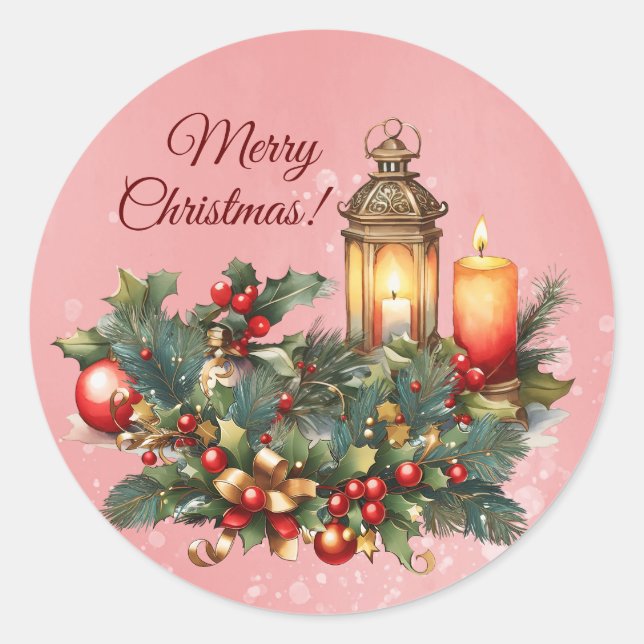 Pegatina de Vinyl de Navidad de Feliz (Anverso)