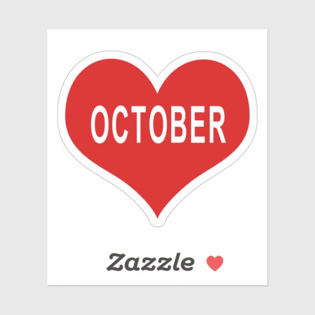 PEGATINA de Vinyl de OTOBER Red Love Heart (Hoja)