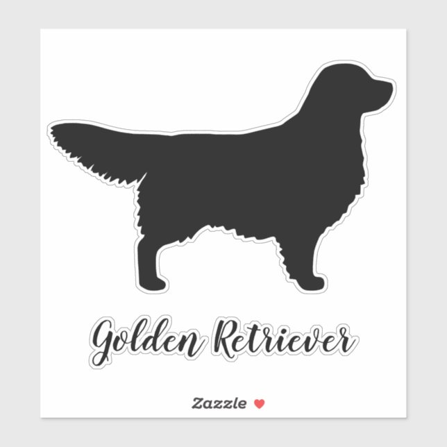 Pegatina de Vinyl de perro de Golden Retriever (Hoja)